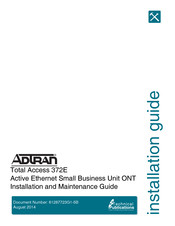 ADTRAN Total Access 372E Installation And Maintenance Manual
