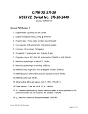 Cirrus SR-20 N699YZ Manual