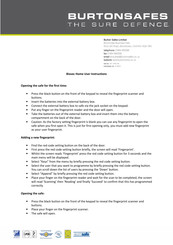 Burton Safes Biosec Home User Instructions
