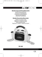 Clatronic CR 465 Instruction Manual & Guarantee