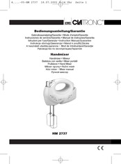 Clatronic HM 2737 Instruction Manual & Guarantee