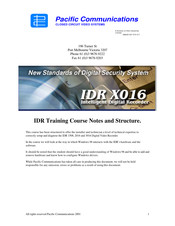 Pacific Communications IDR 1508 Training Course Notes