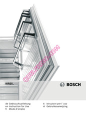 Bosch KIR25 Series Instructions For Use Manual