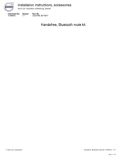 Volvo 30775917 Installation Instructions Manual