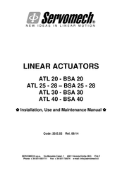 Servomech BSA 40 RN1 C400 TS SP B FCM 3NC Installation, Use And Maintenance Manual