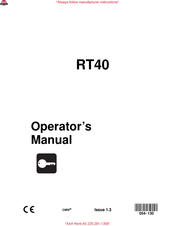 AAA RT40 Operator's Manual