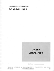 Tektronix 7A16A Instruction Manual