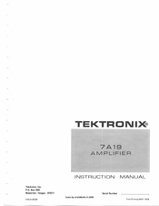 Tektronix 7A19 Instruction Manual