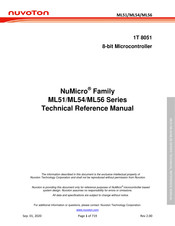 Nuvoton NuMicro ML51 Series Technical Reference Manual