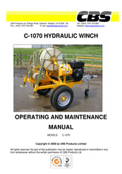 CBS C-1070 Operating And Maintenance Manual