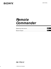 Sony RM-TP501E Operating Instructions Manual
