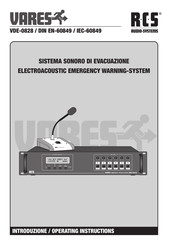 RCS AUDIO-SYSTEMS VARES ESC-006 A Operating Instructions Manual
