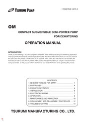 Tsurumi Pump OM Operation Manual