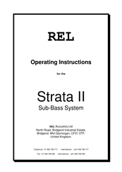 REL Strata II Operating Instructions Manual