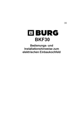 Burg BKF30 Operating And Installation Instructions