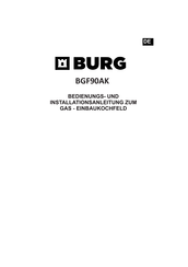 Burg BGF90AK Operating And Installation Instructions