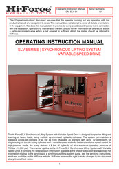 Hi-Force OM-SLV-01 Series Operating	 Instruction