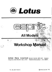 Lotus Esprit Series Workshop Manual
