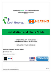 Air Source Heat Pump Chiller Cool Energy CE-iVT9 Water Heater 3.9kW-9.5kW 
