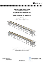 Culinaire CD.MP.C2.8000.VAR Specification, Installation And Operation Manual