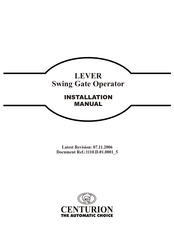 Centurion LEVER5 Installation Manual
