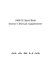 Maxum 2400 SC Owner's Manual Supplement