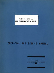 Hp 3484A Operating And Service Manual