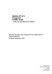 Norstar Modular ICS 5.0 Companion Installer's Manual