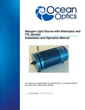 Halma Ocean Optics HL-2000-FHSA Installation And Operation Manual