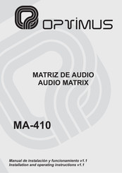 Optimus MA-410 Installation And Operating Instructions Manual