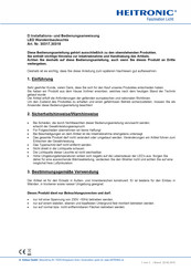 Heitronic 30318 Installation And Operating Instructions Manual
