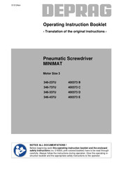 Deprag MINIMAT 346-437U Operating Instruction Booklet