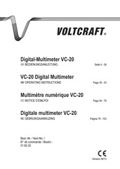 VOLTCRAFT 51 60 20 Operating Instructions Manual