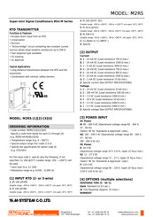 M-System Sentronic Mini-M M2RS Series Quick Start Manual