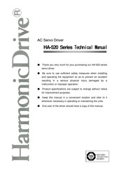 Harmonic Drive HA-520-1 M-100 Technical Manual