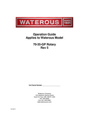 Waterous 70-35-GP Operation Manual