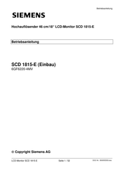 Siemens SCD 1815-E Operating	 Instruction