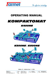 Farmet KOMPAKTOMAT K400NS Operating Manual