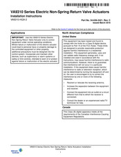 Johnson Controls VA9310-HGA-2 Installation Instructions Manual