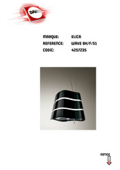 ELICA WAVE BK/F/51 Instruction On Mounting And Use Manual