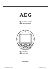 AEG DVD 4516 TFT Operation Manual