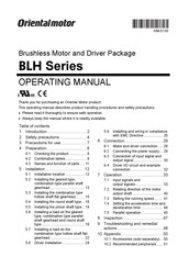 Oriental motor BLH230KC-A Operating Manual