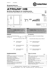 HAUTAU ATRIUM HS 330 Additional Instructions