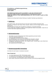 Heitronic 42197 Installation And Operating Instructions Manual