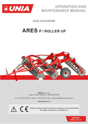 UNIA ARES ROLLER UP Operating And Maintenance Manual