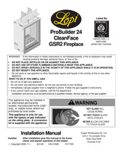 Lopi ProBuilder 24 CleanFace GSR2 Installation Manual