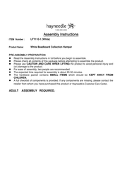 hayneedle LFY110-1 Assembly Instructions Manual