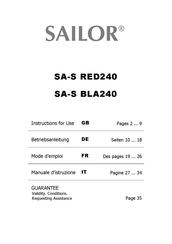 Sailor SA-S BLA240 Instructions For Use Manual