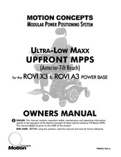 Motion Concepts ULTRA-LOW MAXX UPFRONT MPPS Owner's Manual
