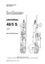 Hohner UNIVERSAL 48/5 S Operating Instructions/Spare Parts List